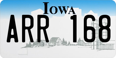IA license plate ARR168
