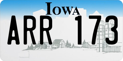 IA license plate ARR173