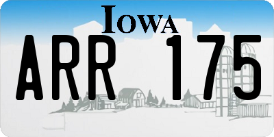 IA license plate ARR175