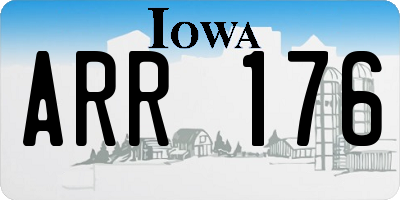 IA license plate ARR176