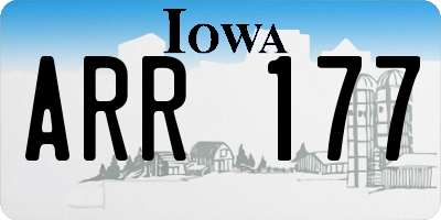 IA license plate ARR177