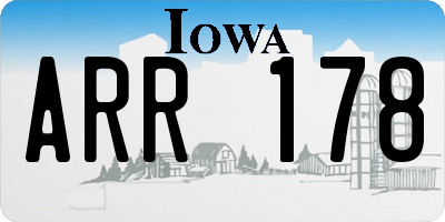 IA license plate ARR178