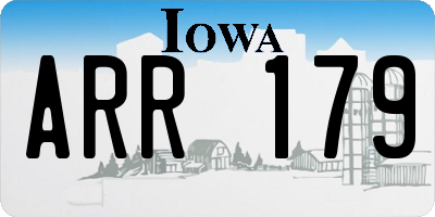 IA license plate ARR179