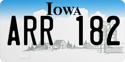 IA license plate ARR182