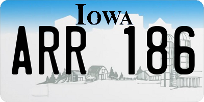 IA license plate ARR186