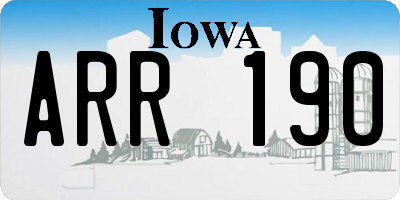 IA license plate ARR190
