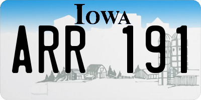 IA license plate ARR191