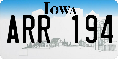 IA license plate ARR194