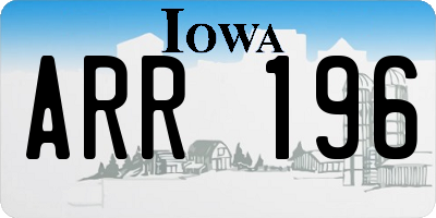 IA license plate ARR196