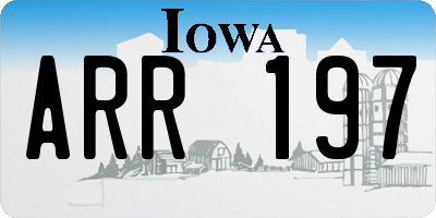 IA license plate ARR197