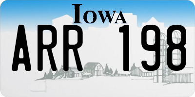 IA license plate ARR198
