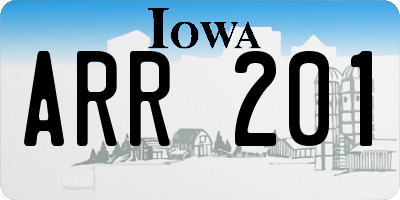 IA license plate ARR201