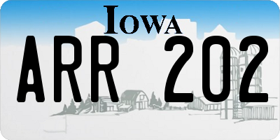 IA license plate ARR202