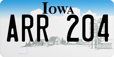 IA license plate ARR204
