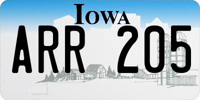 IA license plate ARR205