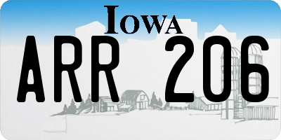 IA license plate ARR206