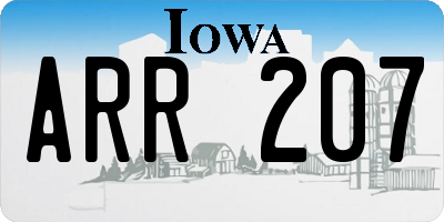 IA license plate ARR207