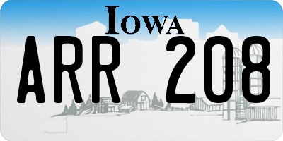 IA license plate ARR208
