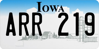 IA license plate ARR219