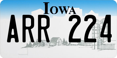 IA license plate ARR224