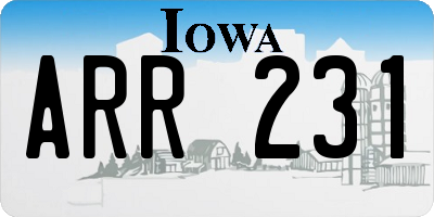 IA license plate ARR231