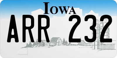 IA license plate ARR232