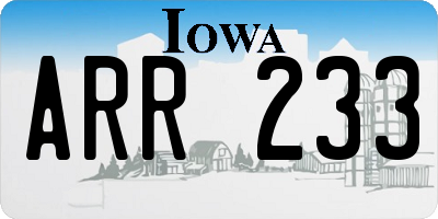 IA license plate ARR233