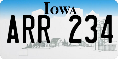 IA license plate ARR234