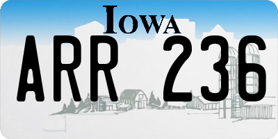 IA license plate ARR236