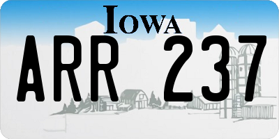 IA license plate ARR237