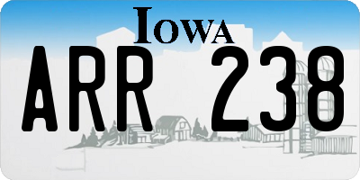 IA license plate ARR238