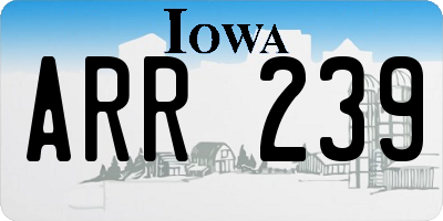 IA license plate ARR239
