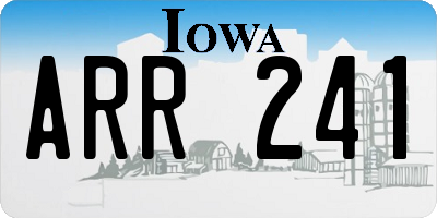 IA license plate ARR241