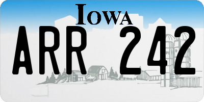 IA license plate ARR242