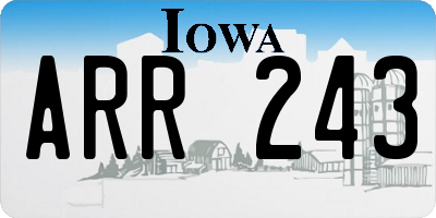 IA license plate ARR243
