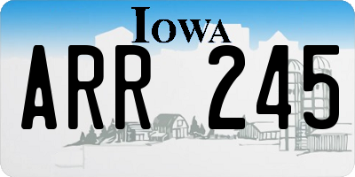 IA license plate ARR245