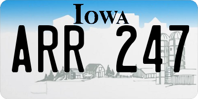 IA license plate ARR247
