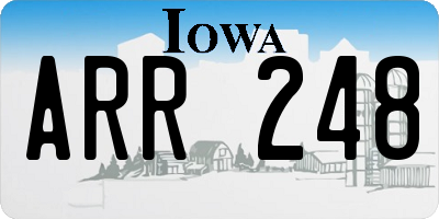 IA license plate ARR248