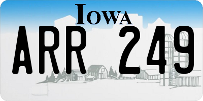 IA license plate ARR249