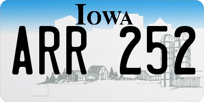 IA license plate ARR252