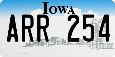 IA license plate ARR254