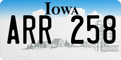 IA license plate ARR258