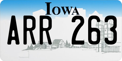 IA license plate ARR263