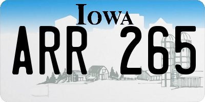 IA license plate ARR265