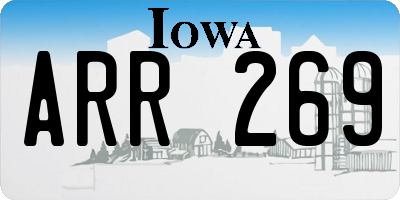 IA license plate ARR269