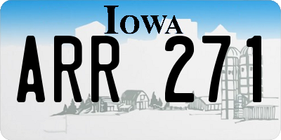 IA license plate ARR271