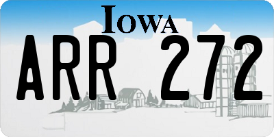 IA license plate ARR272
