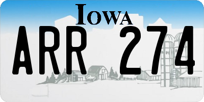 IA license plate ARR274