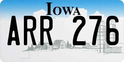 IA license plate ARR276