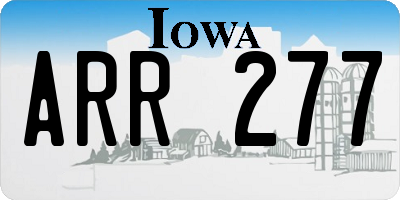 IA license plate ARR277